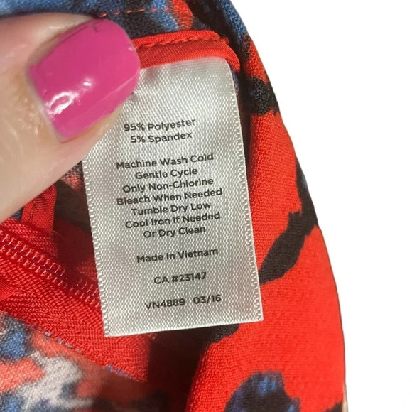 Talbots Chatham Coral White and Blue Dalia Pants with Side Zipper Size 4P - Picture 12 of 12